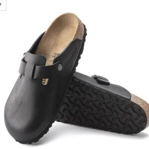 Birkenstock Boston Oil Leather Clogs Black EU 40 Ladies 9 Men’s 7 Regular